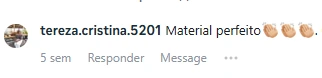 Comentário de profissional sobre o material