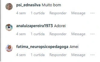 Comentário de profissional sobre o material